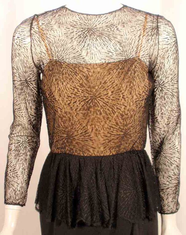 Jean Louis - Vestito da cocktail in pizzo nero in vendita 1