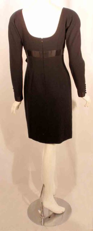 Carolyne Roehm Black Cocktail Dress w/Bow For Sale 2