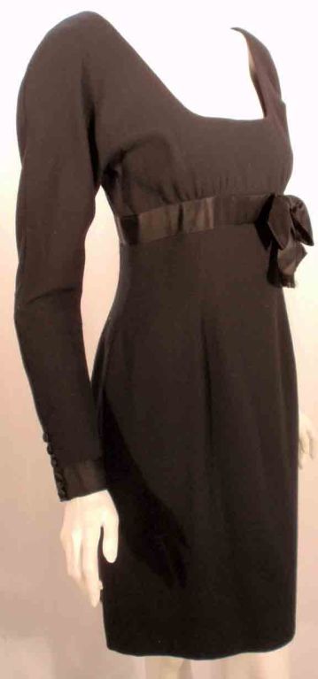 Carolyne Roehm Black Cocktail Dress w/Bow For Sale 4