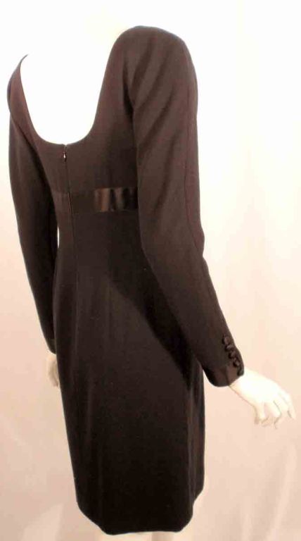 Carolyne Roehm Black Cocktail Dress w/Bow For Sale 5