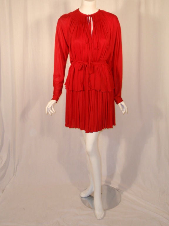 red jersey skirt
