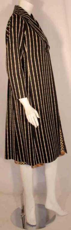Bill Blass 2pc Paisley Print Shift Dress and striped Jacket Set circa ...