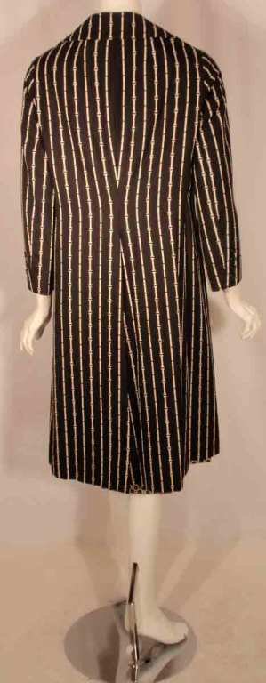 Bill Blass 2pc Paisley Print Shift Dress & striped Jacket Set circa late 1960's 2