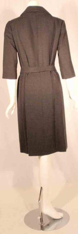 Women's Christian Dior Gray Wool Dress w/Bow and Belt, Circa 1960