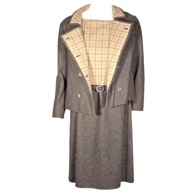 Maggie Rouff 2pc Wool Coat and Dress Set
