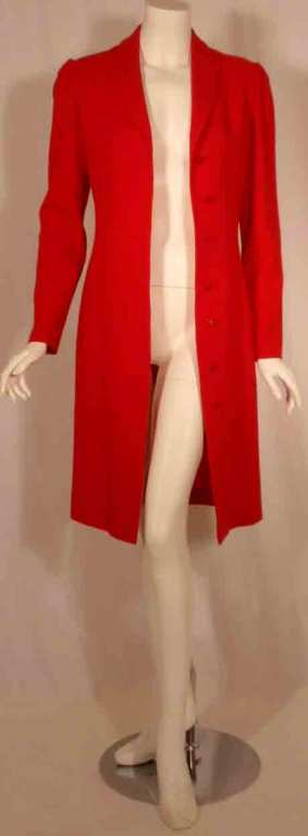 Women's Valentino Red Coat wool gabardine Coat with hidden button front