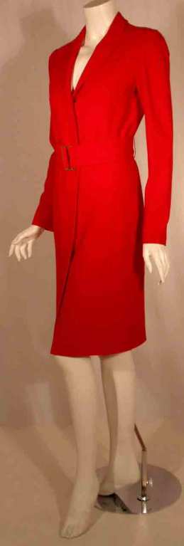Valentino Red Coat wool gabardine Coat with hidden button front 1