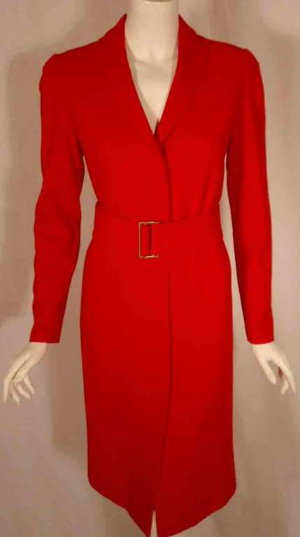 Valentino Red Coat wool gabardine Coat with hidden button front 4