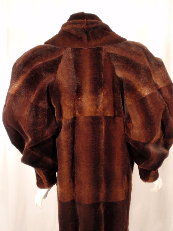 Fendi By Lagerfeld Brown Sheared Fitch Fur Long Coat, c. 1980s 3