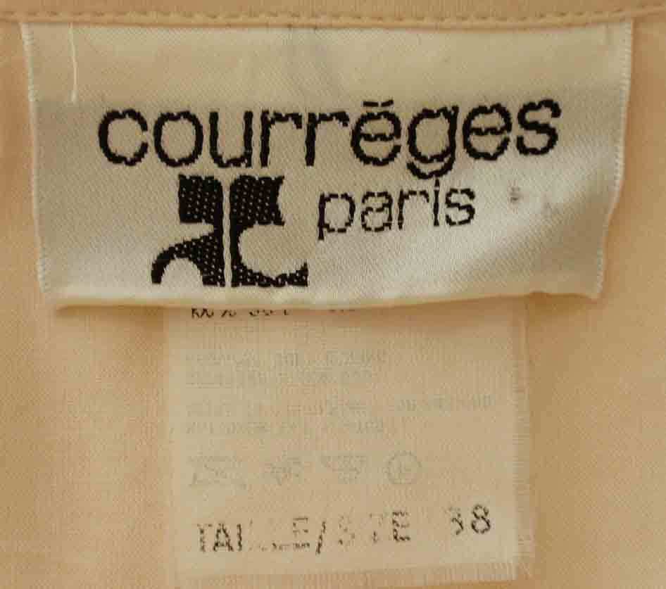 Courreges Cream Silk Dress/Jacket w/Belt