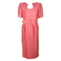 Vintage Courreges Pink Silk Dress w/Belt