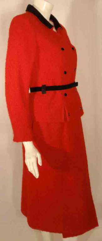 red jacket and skirt set