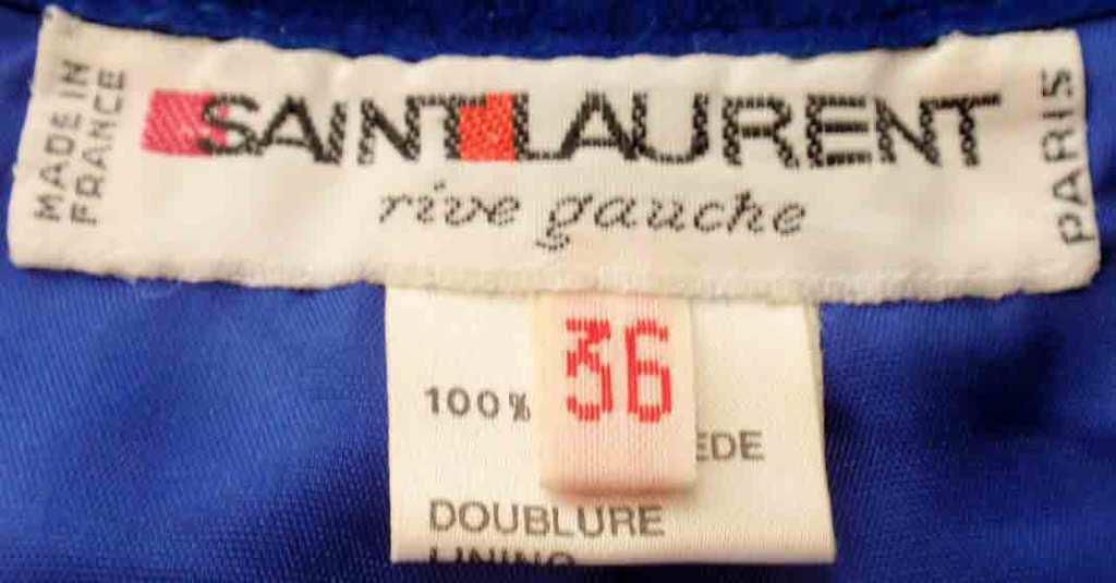 Yves Saint Laurent Rive Gauche 2pc Blue Suede & Rhinestone Jacket and Skirt Set 6