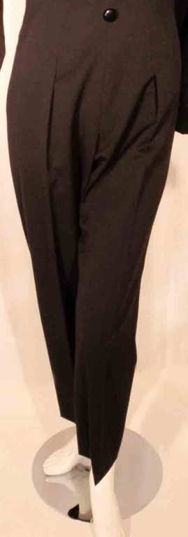 GIVENCHY Black Long Sleeve Wool Tuxedo Inspired Jumpsuit, Circa 1980's EU 38 US  5
