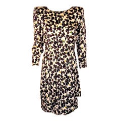 Valentino "Miss V" Cream and Blue Silk Floral Print Day Dress 10