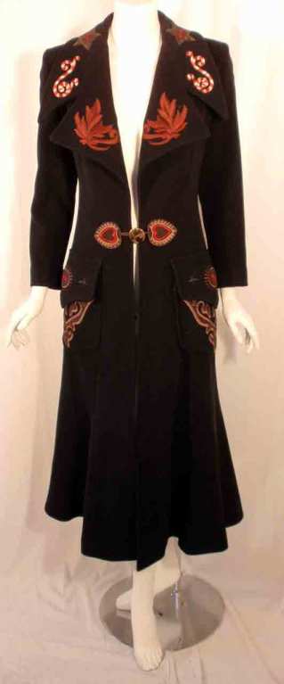 Christian Lacroix 1990s Wool Coat with Embroidery