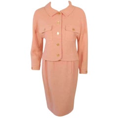 Vintage Chanel 2pc Light Pink  Jacket and Skirt Set