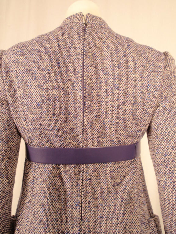 Geoffrey Beene Purple Tweed Mini Dress w/ Matching Belt 5