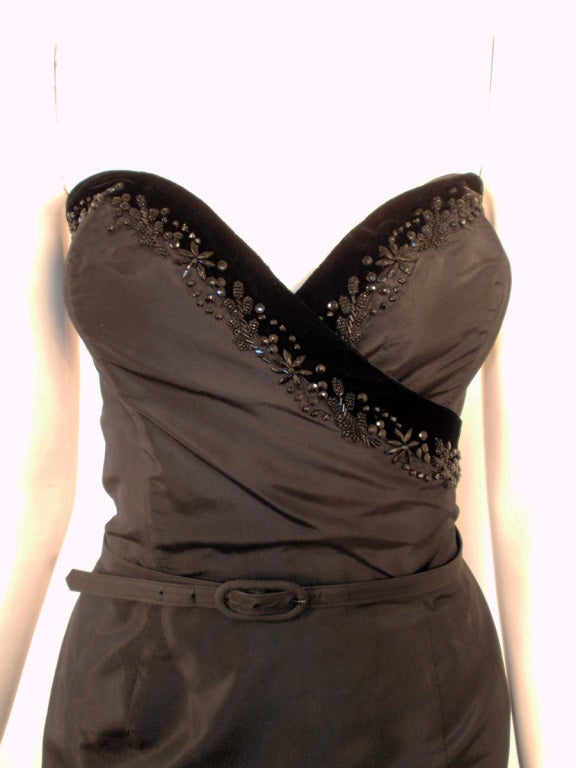 Harvey Berin Vintage 2 pc. Black Taffeta Dress & Jacket Set 7