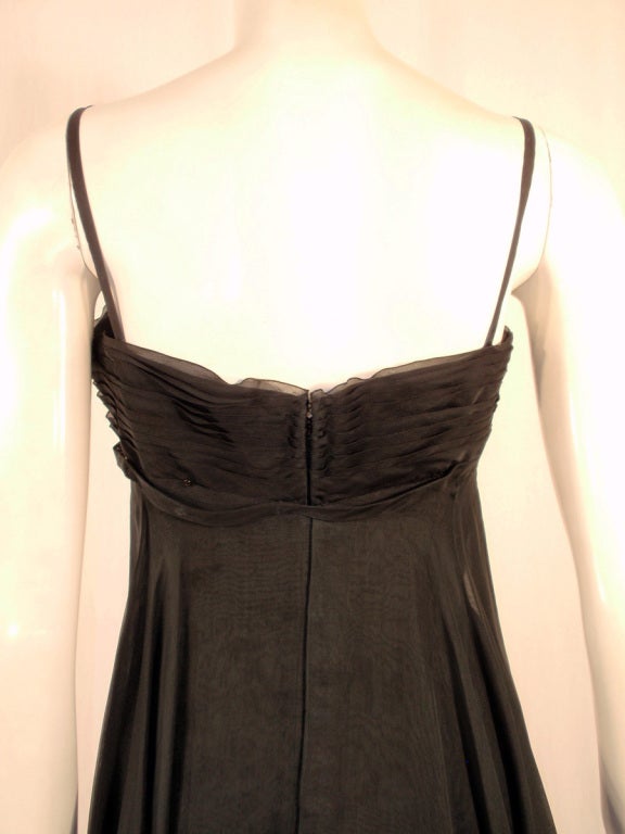 Anna Falconi Black Chiffon Cocktail Dress w/ Sleeveless Jacket 7