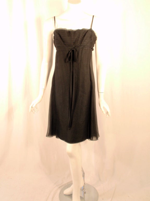 Anna Falconi Black Chiffon Cocktail Dress w/ Sleeveless Jacket 2