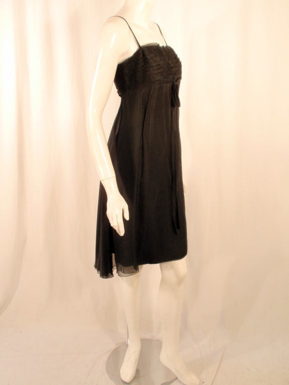 Anna Falconi Black Chiffon Cocktail Dress w/ Sleeveless Jacket 5
