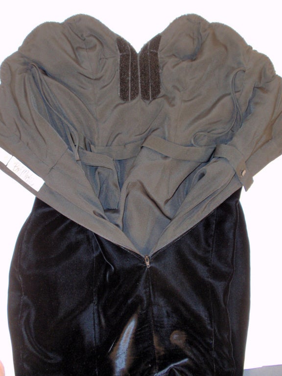 Bob Mackie 2 pc. Beaded Black Strapless Velvet Gown, Grey Jacket 7