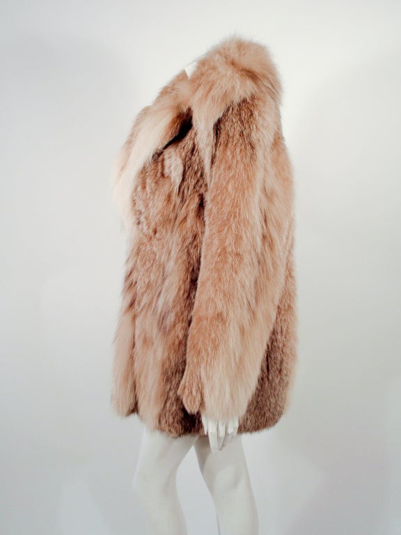Michael Forrest Giorgio Sant 'Angelo Caramel and Cream Lynx Car Coat 1970s In Excellent Condition For Sale In Los Angeles, CA