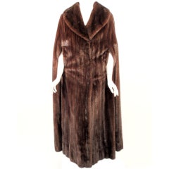 Michael Forrest Dark Brown Ranch Mink Long Cape with Collar 11