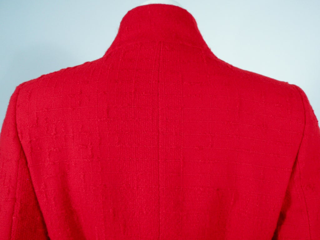 Valentino Miss V 3 pc Red Wool Coat, Skirt, Belt set 3