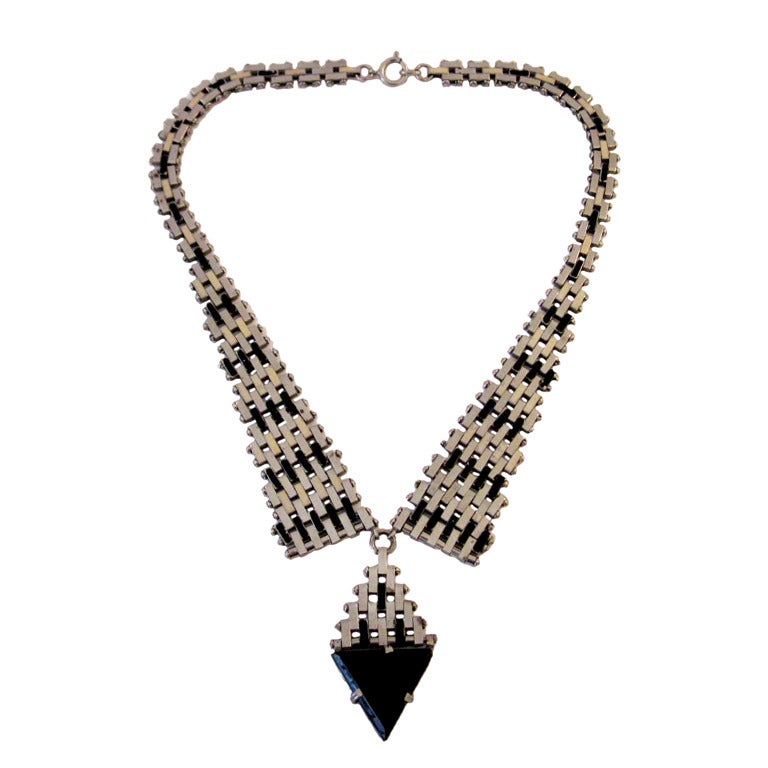 Machine Age Necklace by Jakob Bengel Germany 1930 For Sale