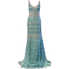 Kevan Hall Turquoise Blue Evening Gown