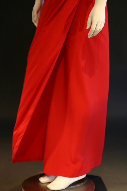 Givenchy Red One Shoulder Evening Gown For Sale 3