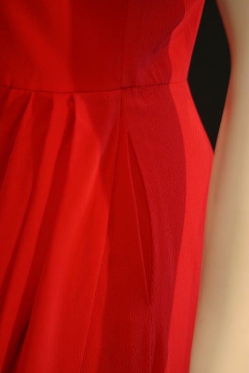Givenchy Red One Shoulder Evening Gown For Sale 4