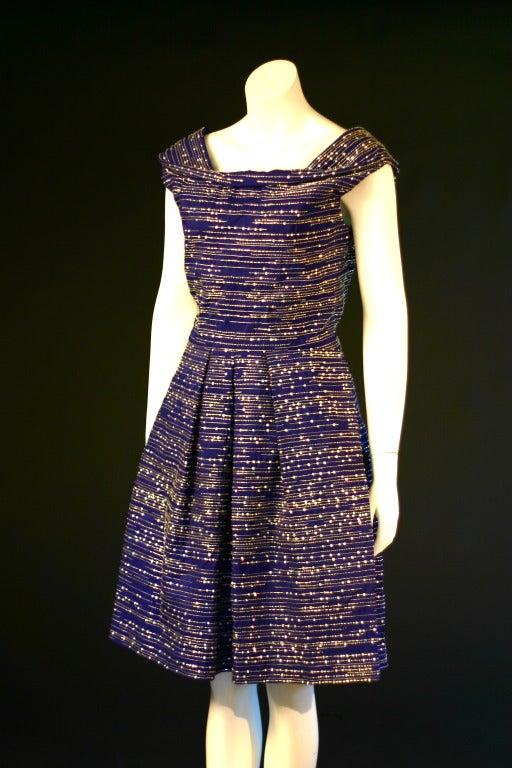 Naeem Khan Royal Blue Sequin Beaded Dress In New Condition For Sale In Toronto, ON