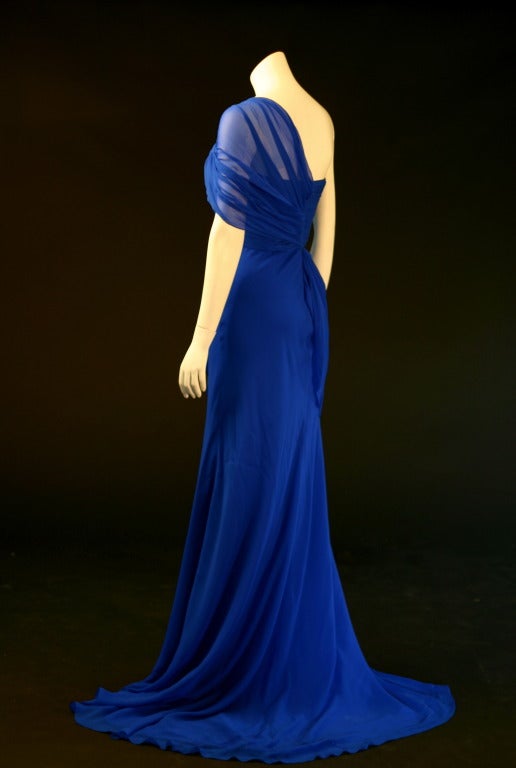 Women's Jason Wu Cobalt Blue One Shoulder Evening Gown