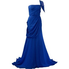 Jason Wu Cobalt Blue One Shoulder Evening Gown