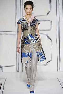Oscar de la Renta Cocoon Brocade Sway Back Coat Dress