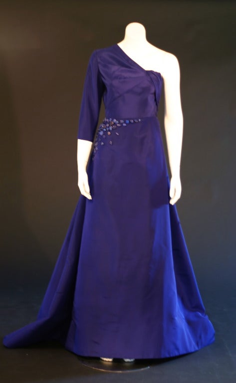 Oscar de la Renta Night Blue Evening Gown