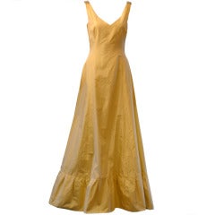 Carolina Herrera Silk Taffeta Citrine Evening Gown
