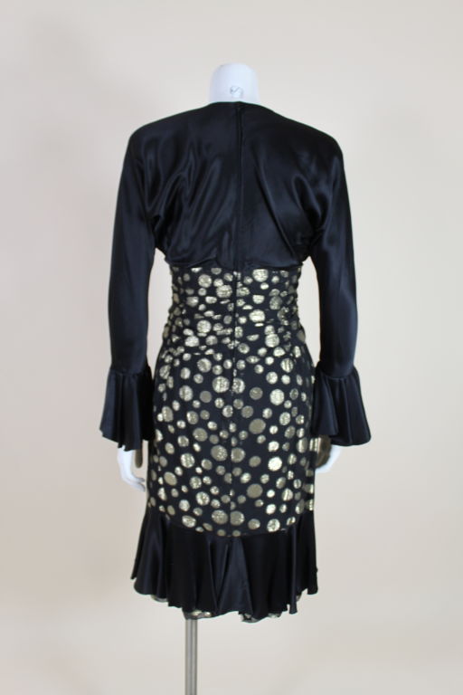 Stavropoulos Polka Dot Lamé Chiffon Cocktail Dress For Sale 2