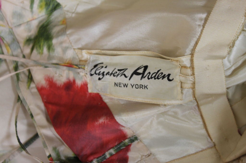 1950's Elizabeth Arden Chiné Silk Floral Ball Gown 7