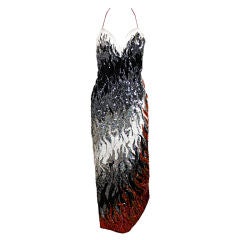 1980's Ombré Sequin Flame Gown
