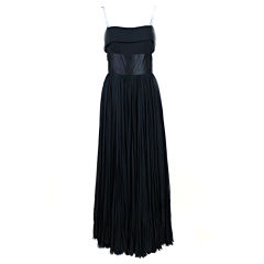1960's Traina Norell Silk Chiffon Gown with Satin Bow 6