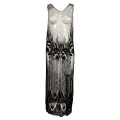 1920
s Beaded Silk Net Art Deco Gown
