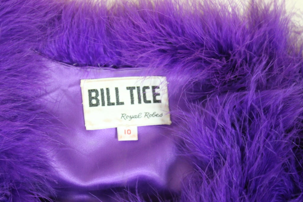 1970's Bill Tice Electric Violet Marabou Feather Jacket For Sale 5