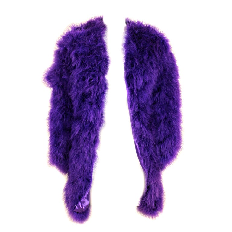 1970's Bill Tice Electric Violet Marabou Feather Jacket For Sale
