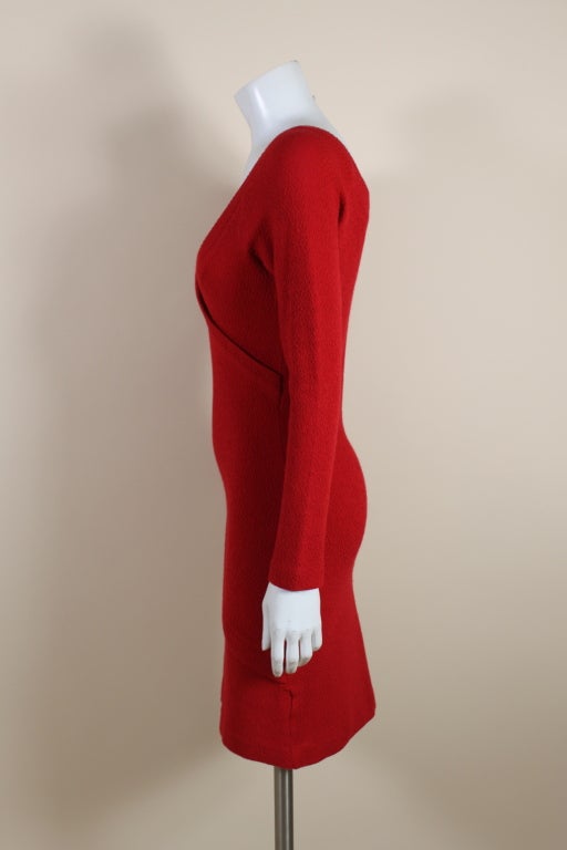 Patrick Kelley Cherry Red Knit Dress 1
