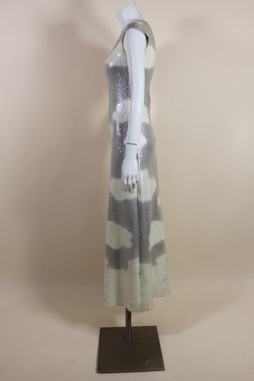 Women's 1970's Halston Sequined Wool Jersey Cloud Dress