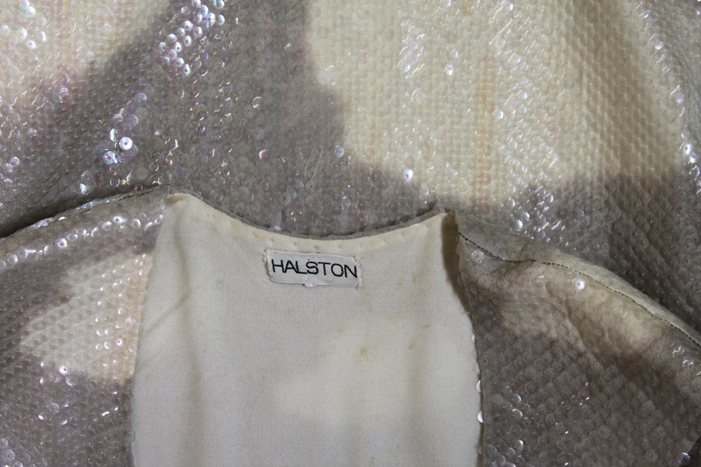 1970's Halston Sequined Wool Jersey Cloud Dress 5